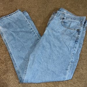 blue jeans, boot cut. 34x30